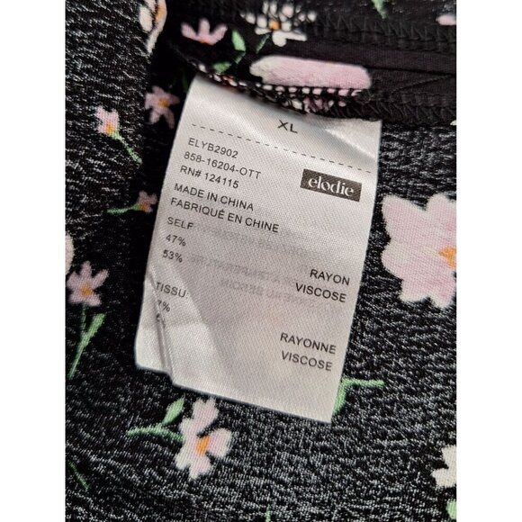 Elodie Black and Pink Floral Mini Skirt/NWT, Sz. XL - Picture 4 of 4
